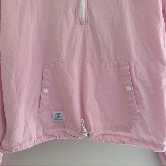 Champion Pink Women's 1/4 Zip Pullover Windbreaker Jacket - Picture 3 of 9